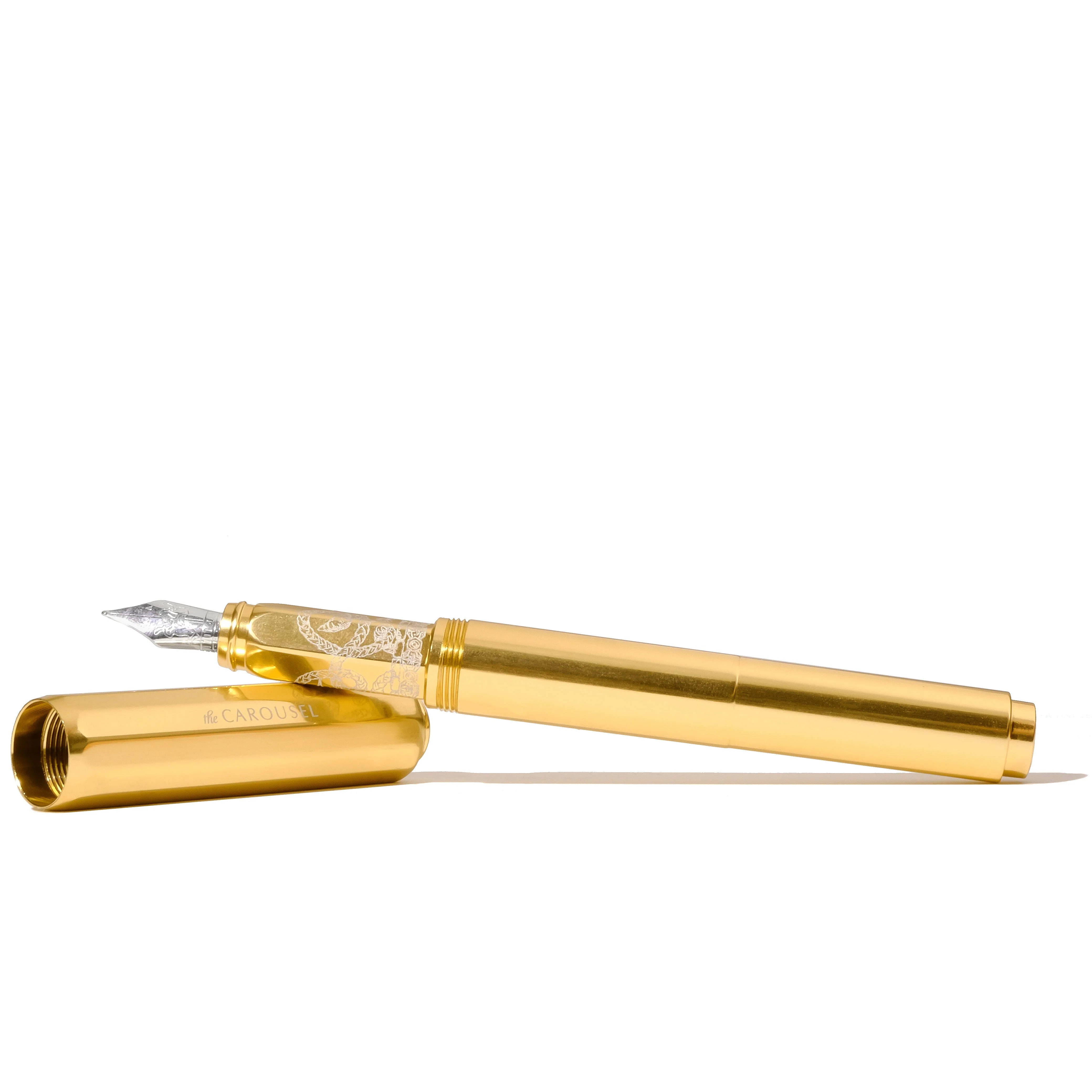 Aluminum Carousel Fountain Pen - Plaited Gold Tress - Image 3