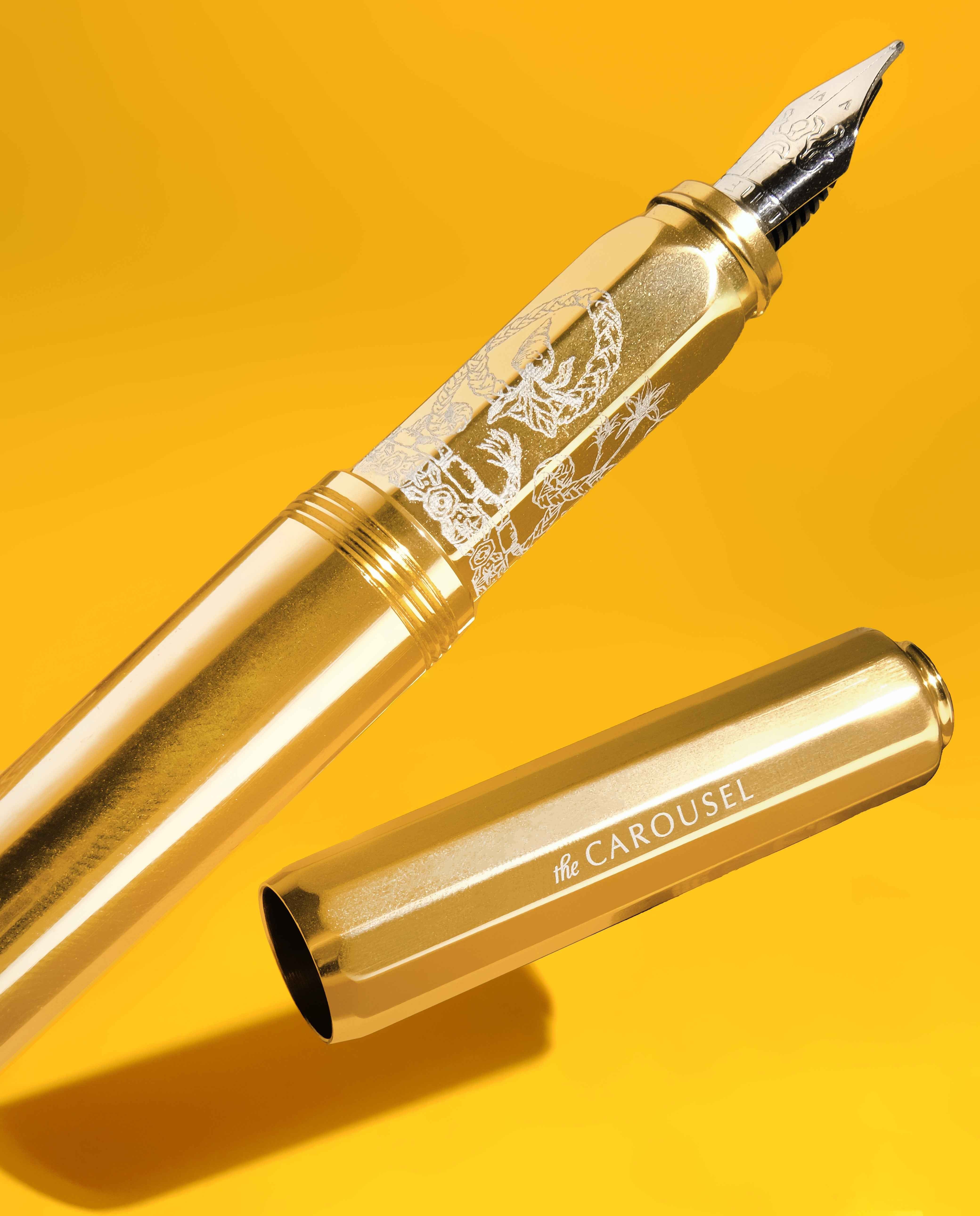 Aluminum Carousel Fountain Pen - Plaited Gold Tress - Image 8