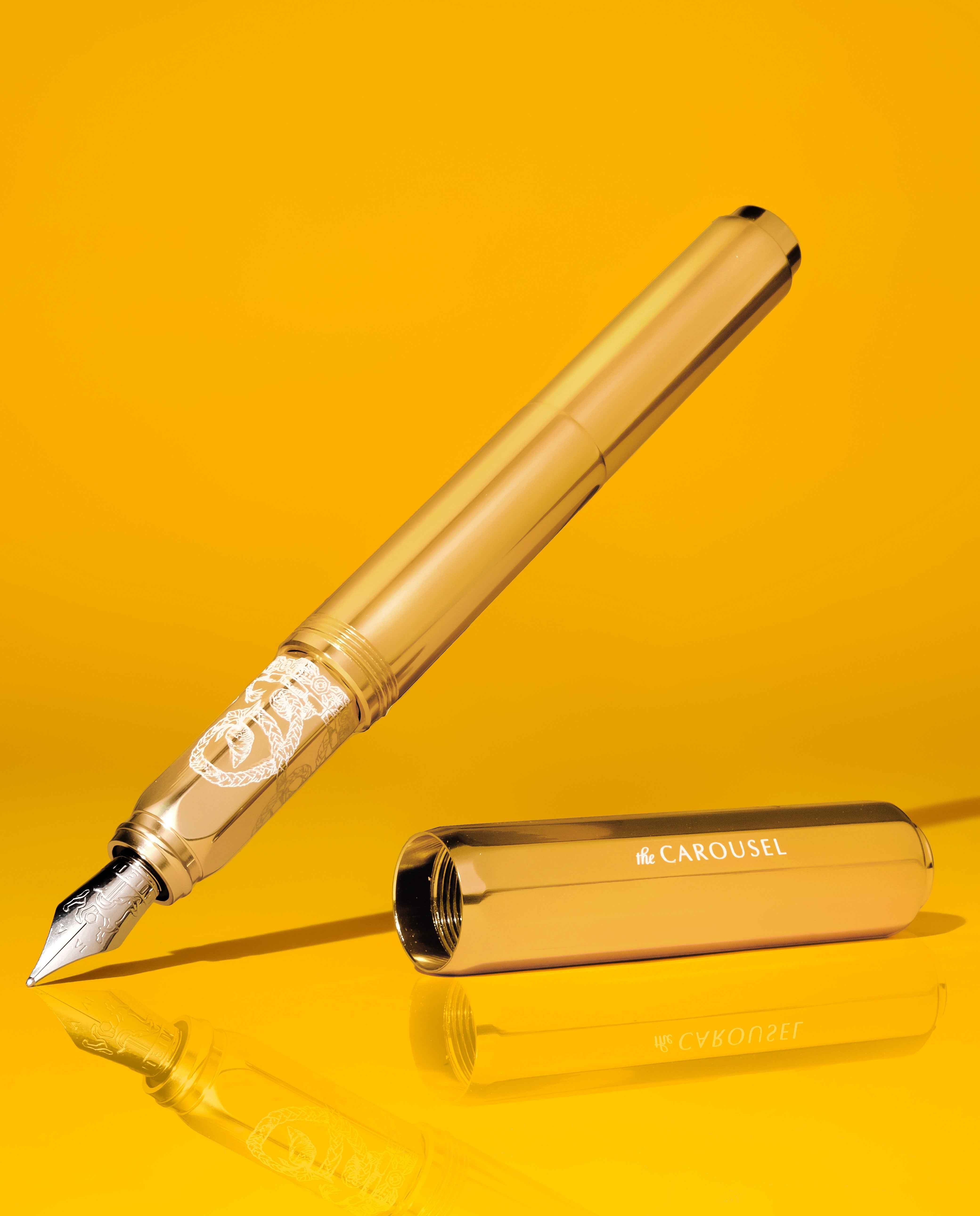 Aluminum Carousel Fountain Pen - Plaited Gold Tress - Image 9