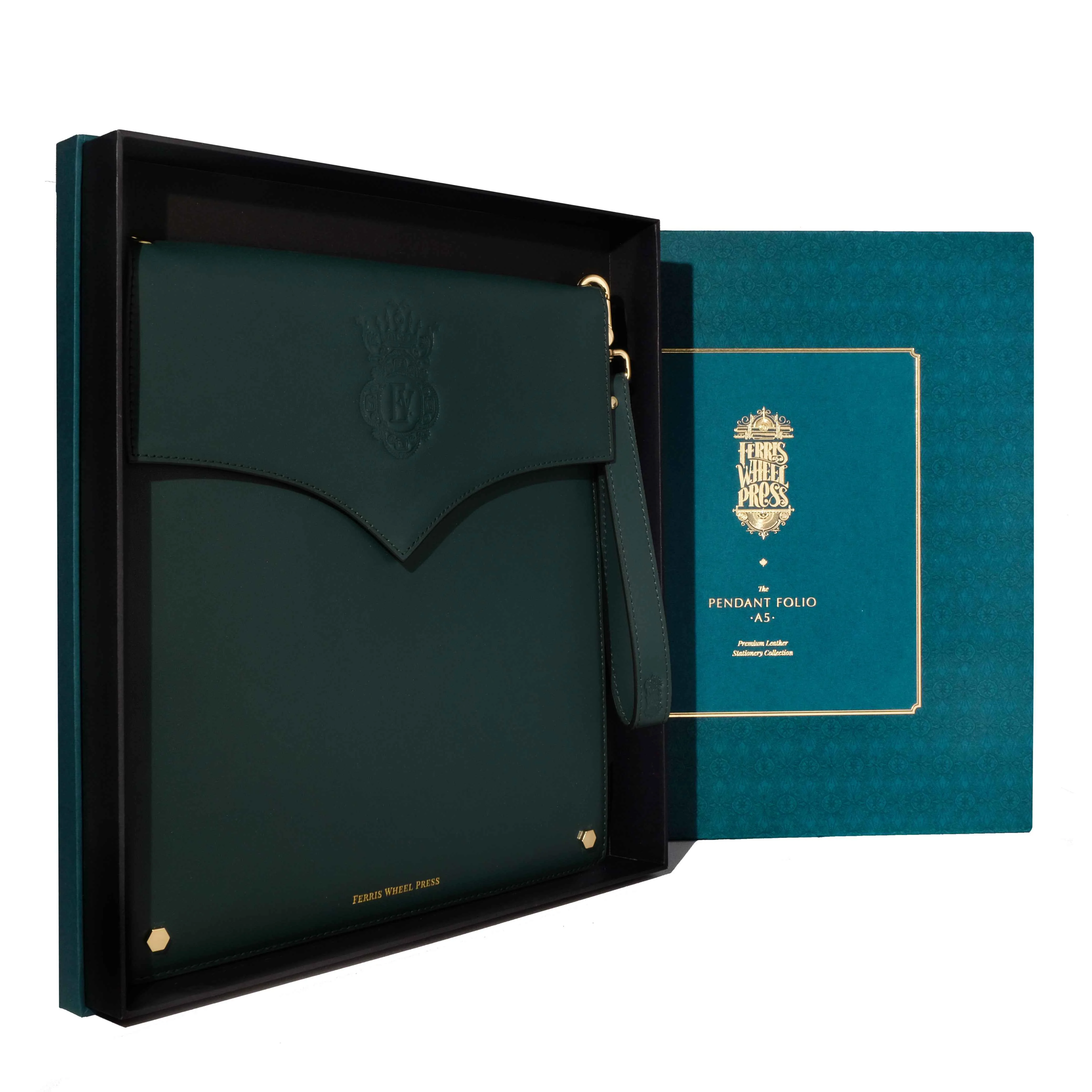 Leather Stationery Collection - The Pendant Folio A5 / Deep Teal - Image 16
