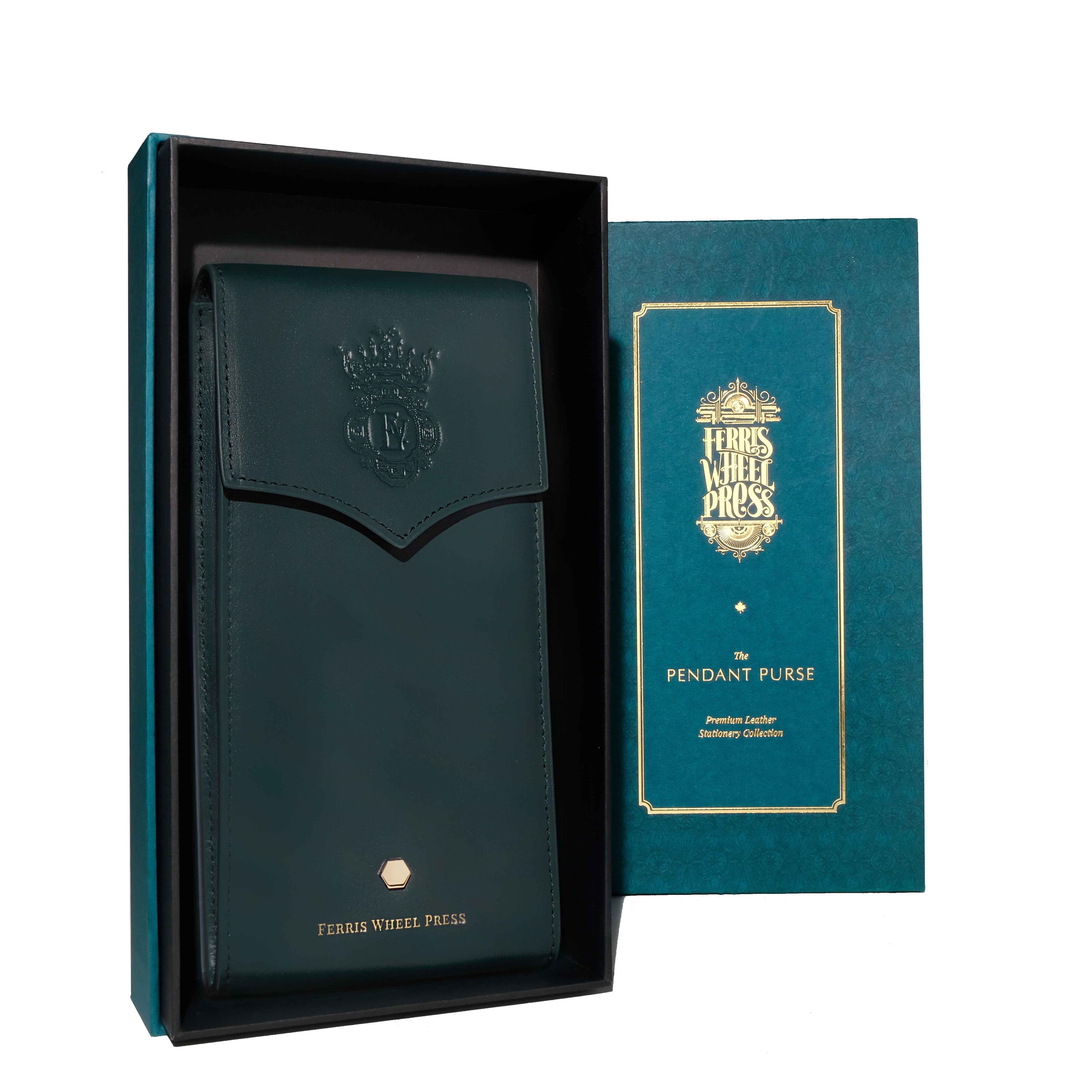 Leather Stationery Collection - The Pendant Purse / Deep Teal - Image 11