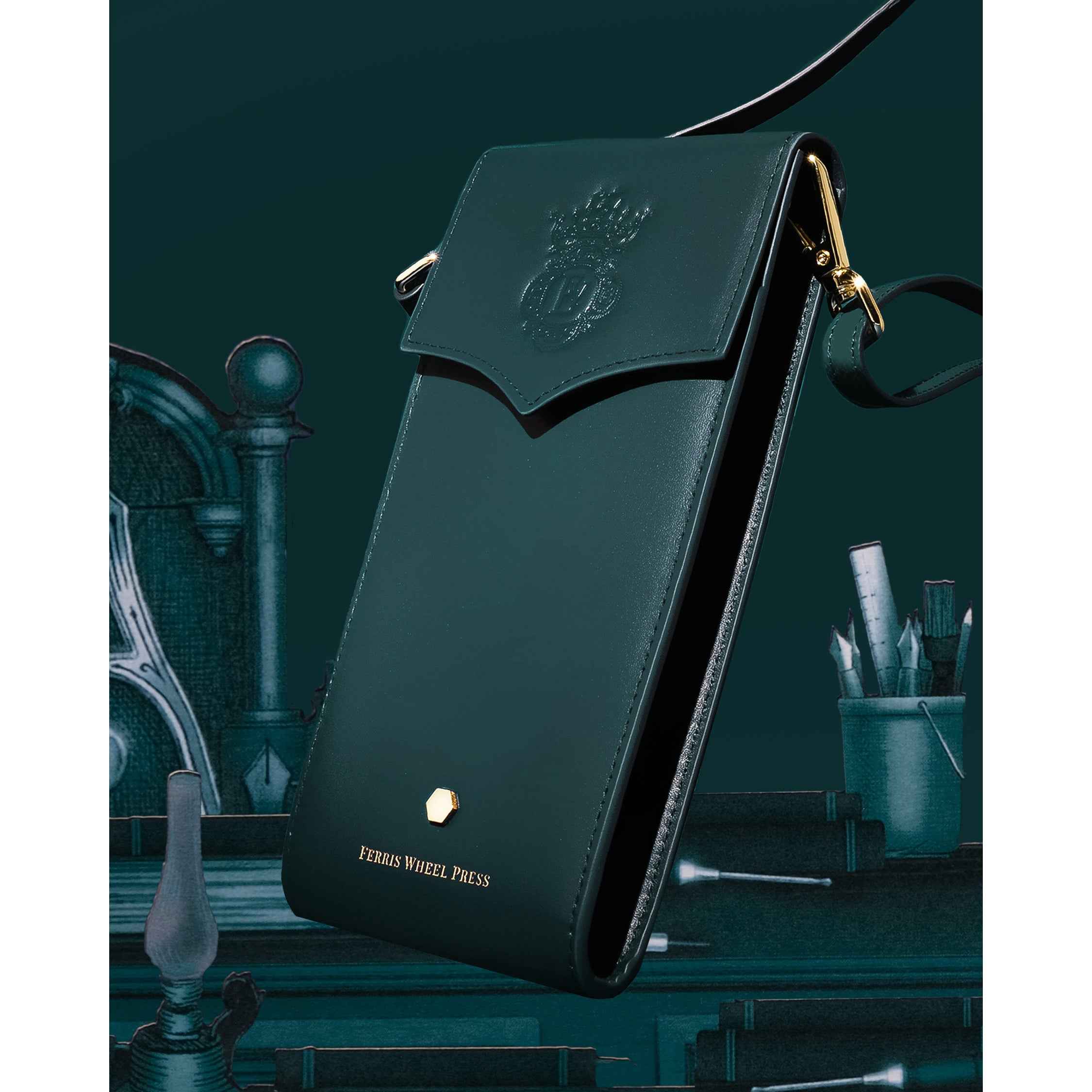 Leather Stationery Collection - The Pendant Purse / Deep Teal - Image 12