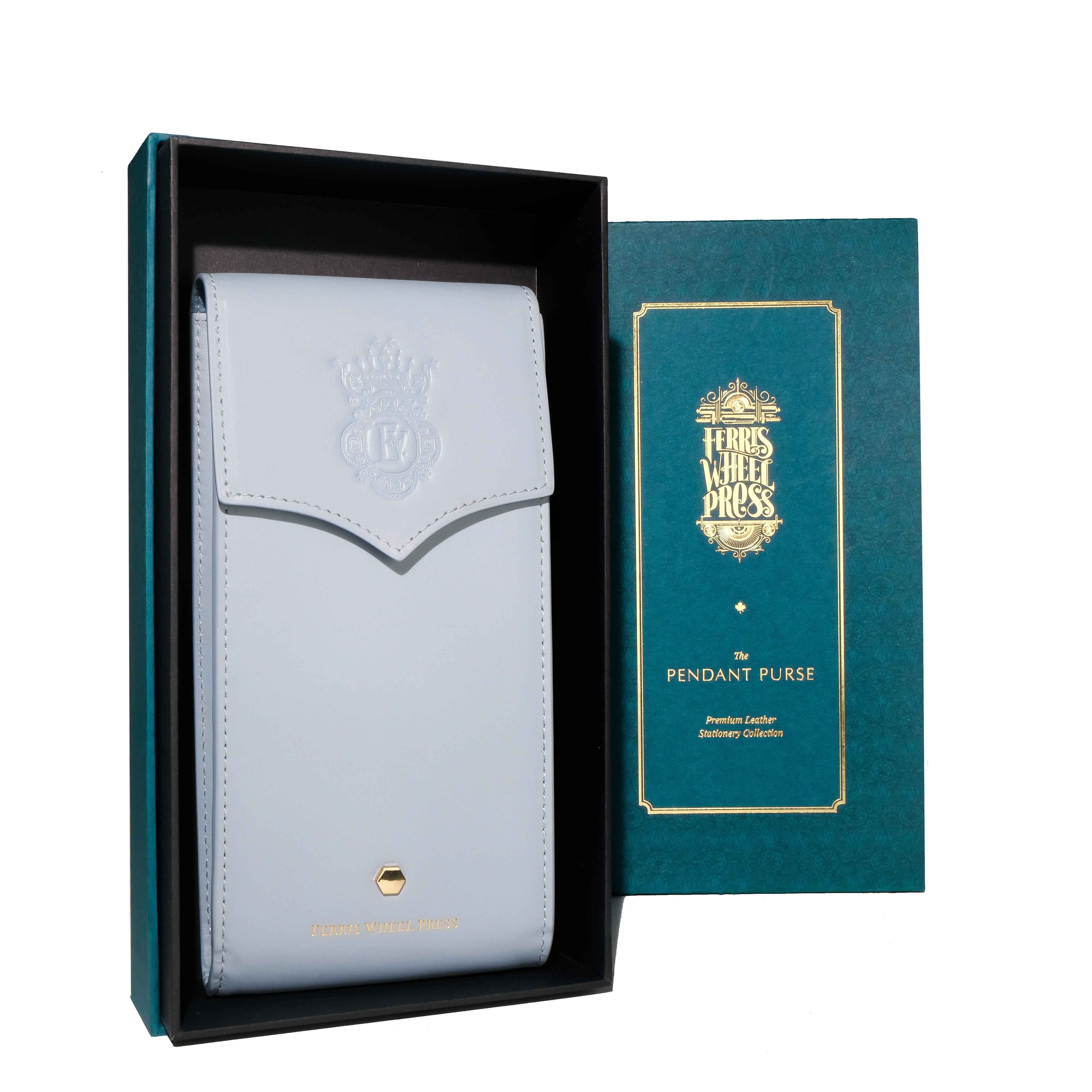 Leather Stationery Collection - The Pendant Purse / Light Blue - Image 12